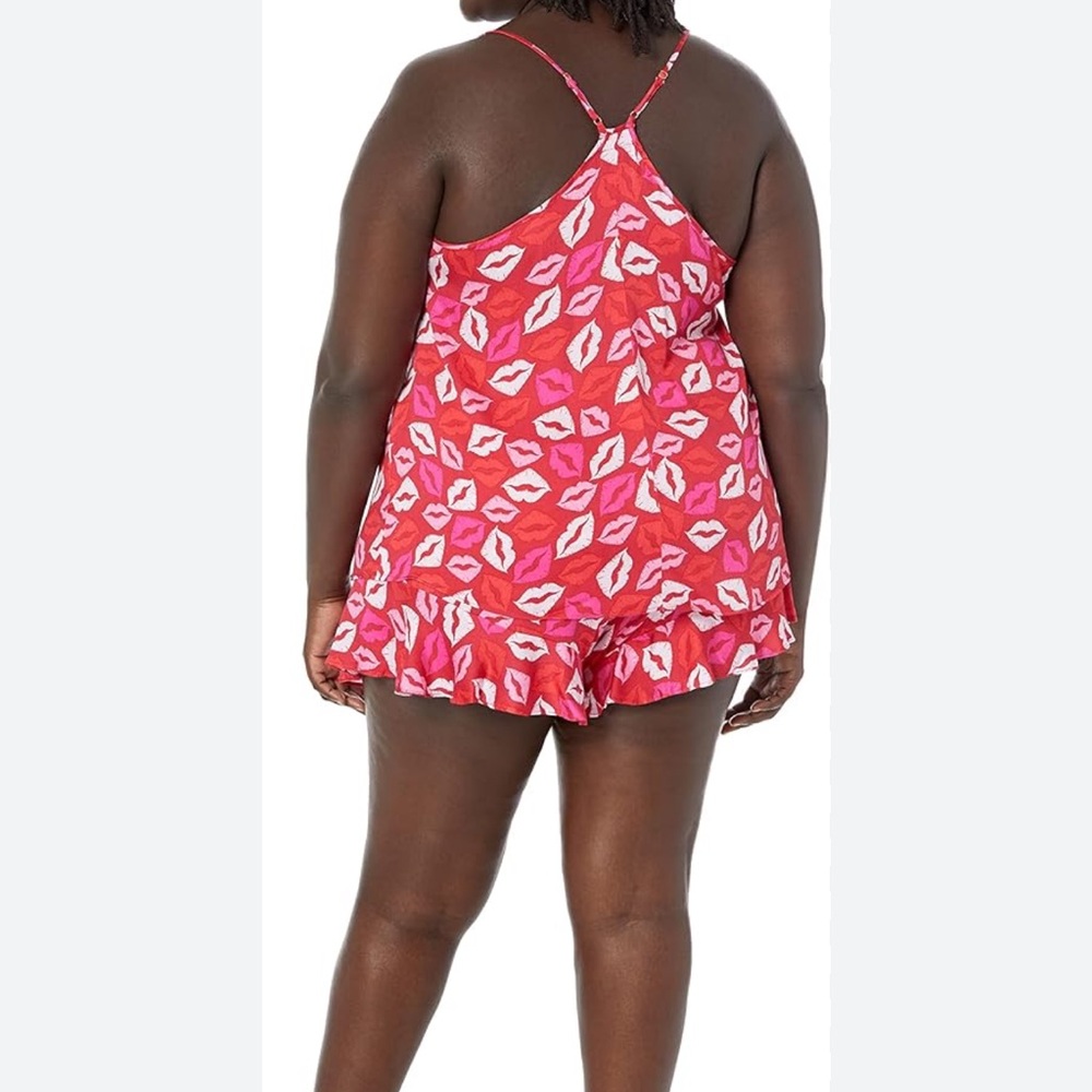 City Chic Kitty kiss pj set women plus size, size S/16 red NWT